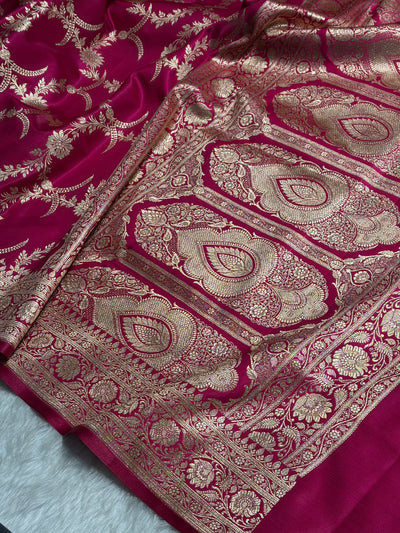 Satin Silk Banarasi Jaal In Pink Shades SS18