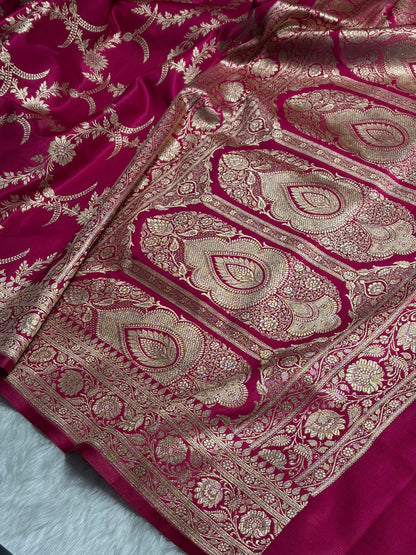 Satin Silk Banarasi Jaal In Pink Shades SS18