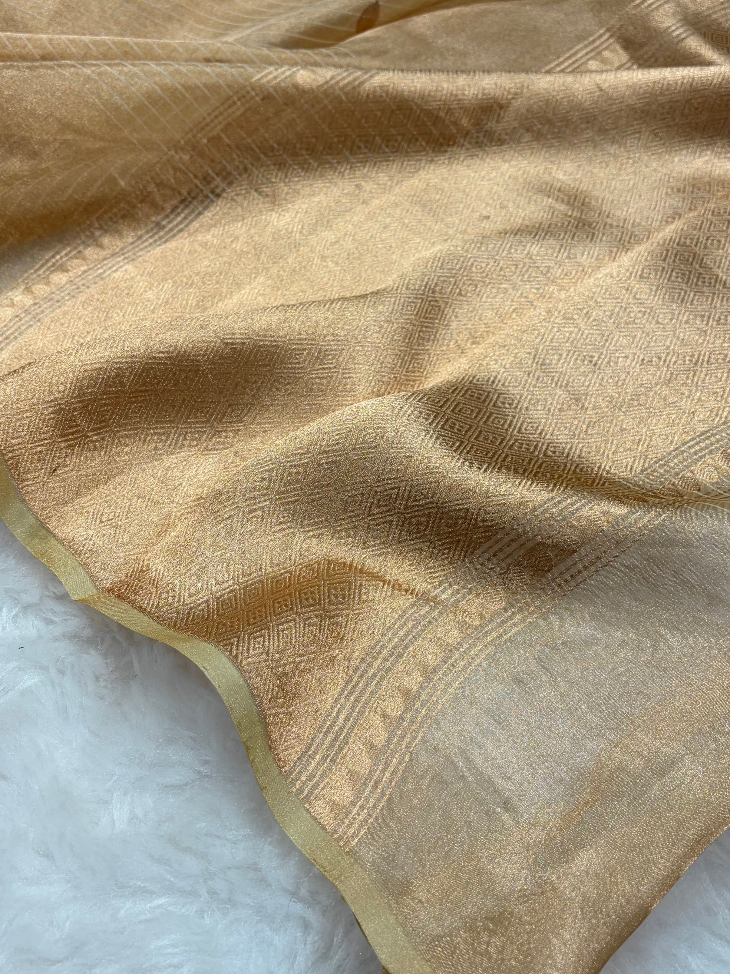 Tusser Bananasi Floral Shades Pure Tissue Silk Saree PT-54