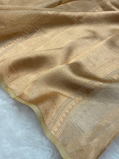 Tusser Bananasi Floral Shades Pure Tissue Silk Saree PT-54