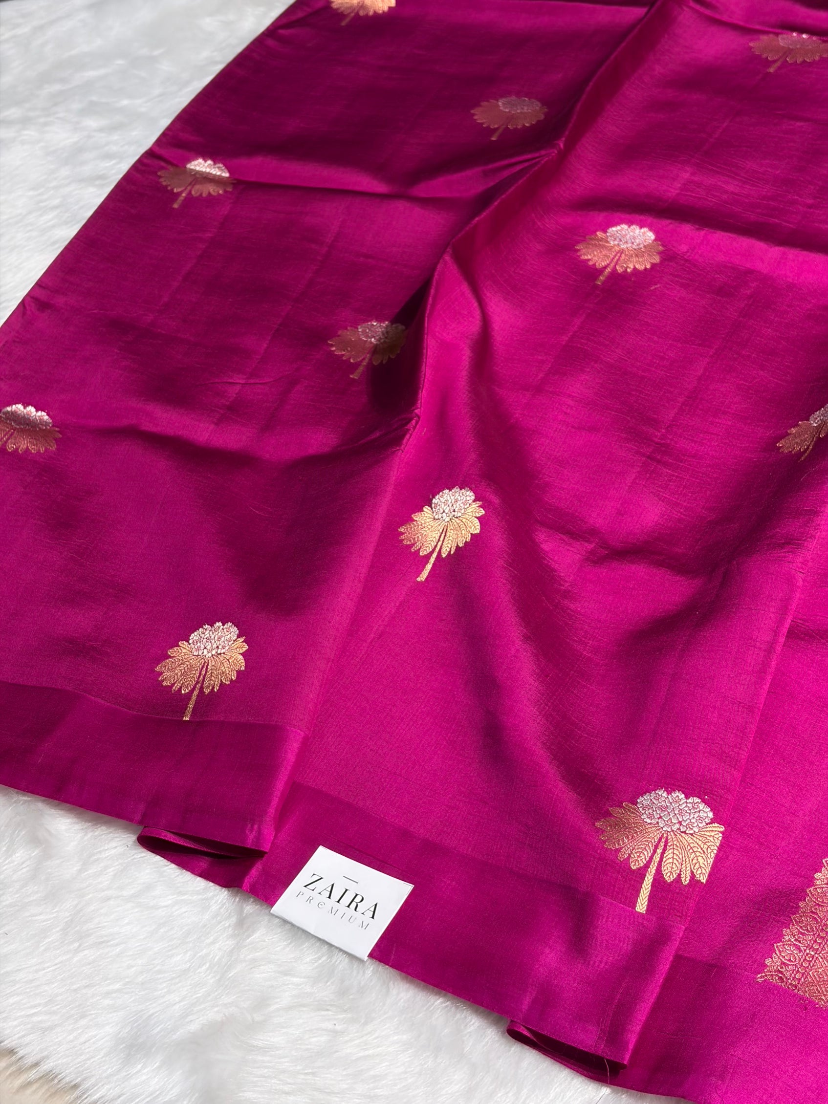 Rani Shades Meena Boota Handwoven Raw Mango Silk RM-43