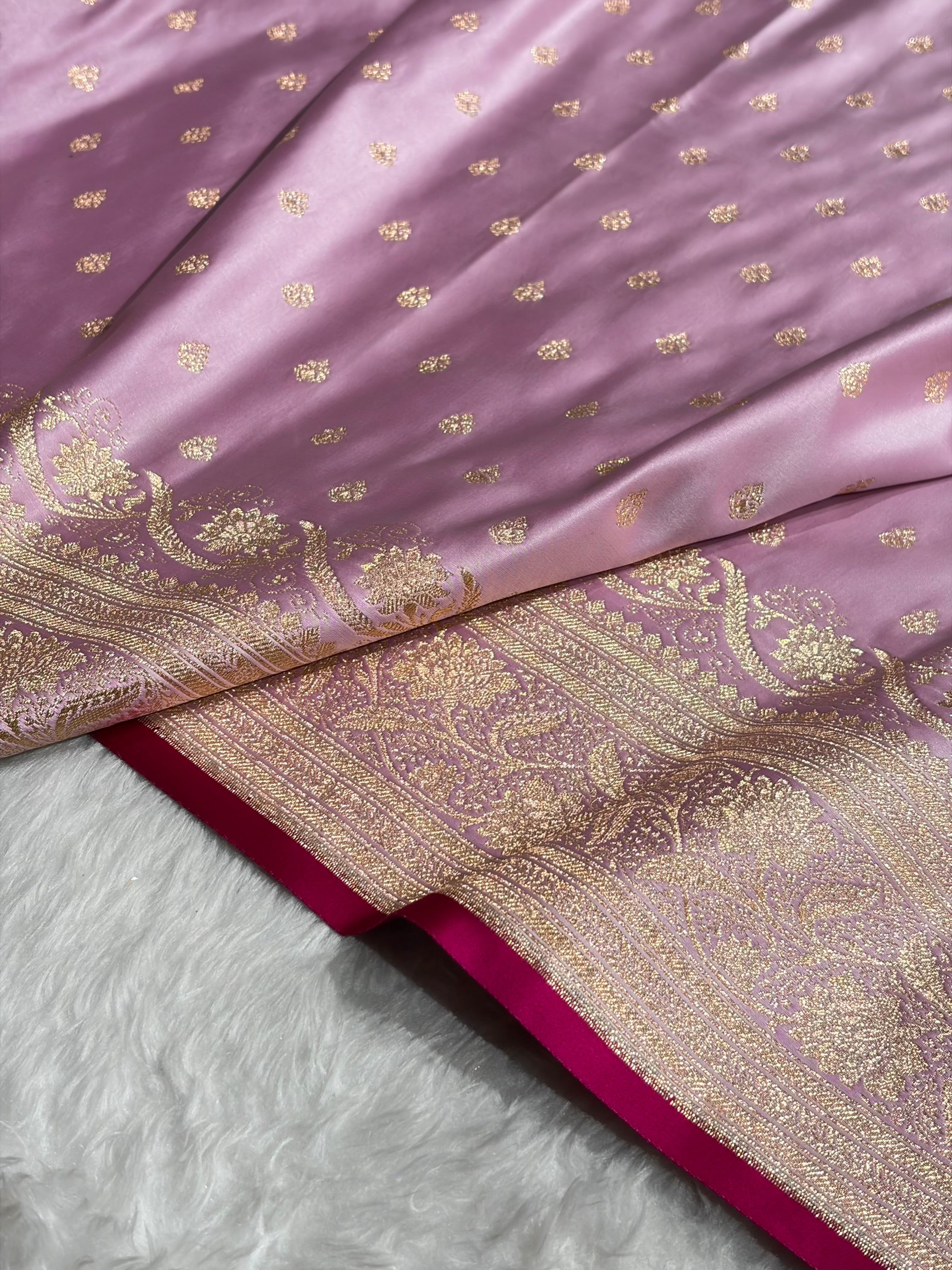 Katan Silk Saree In Lavender Shades SK08