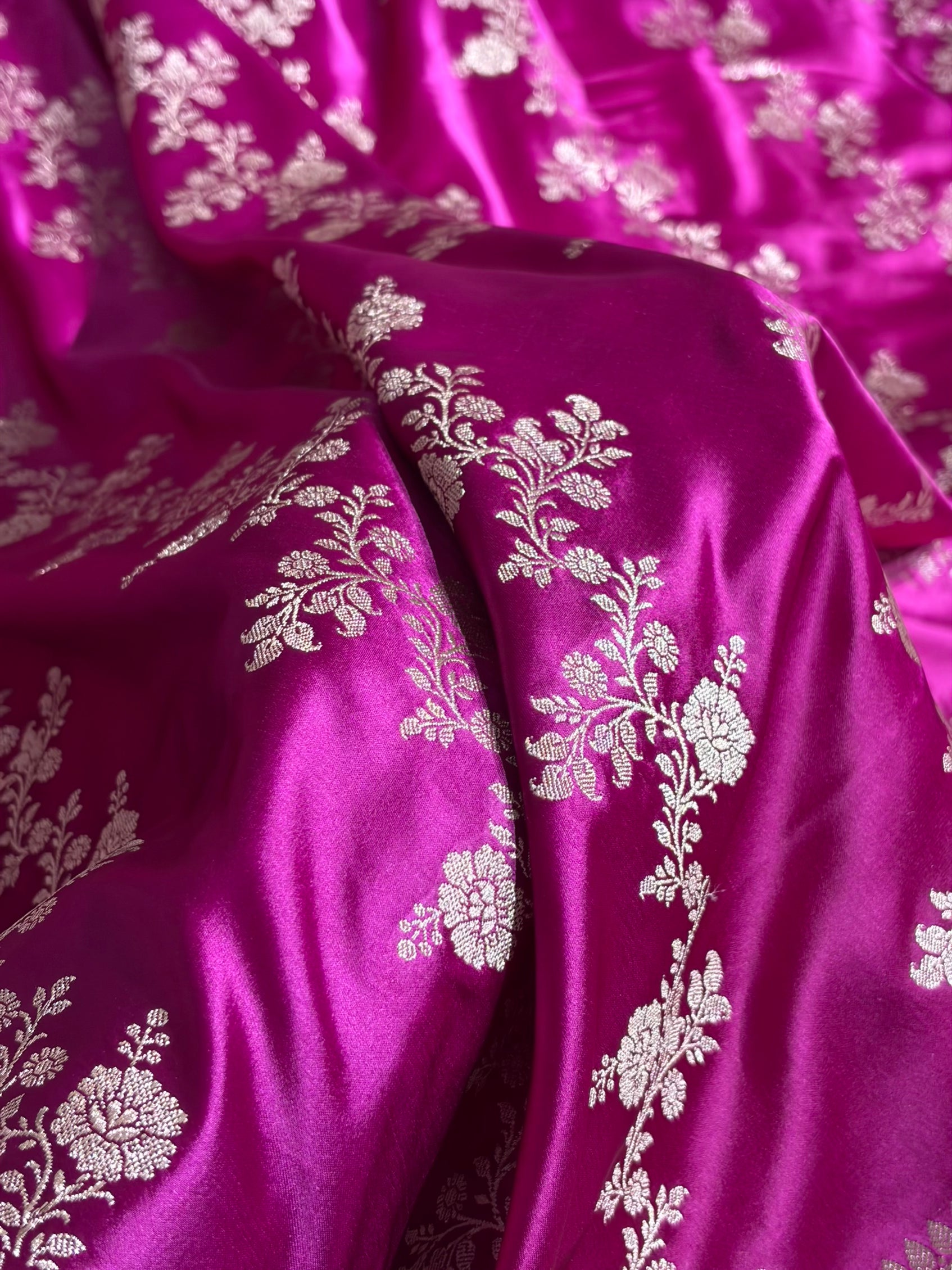 Wine Banarasi Cross Mashru Silk Saree MCS01