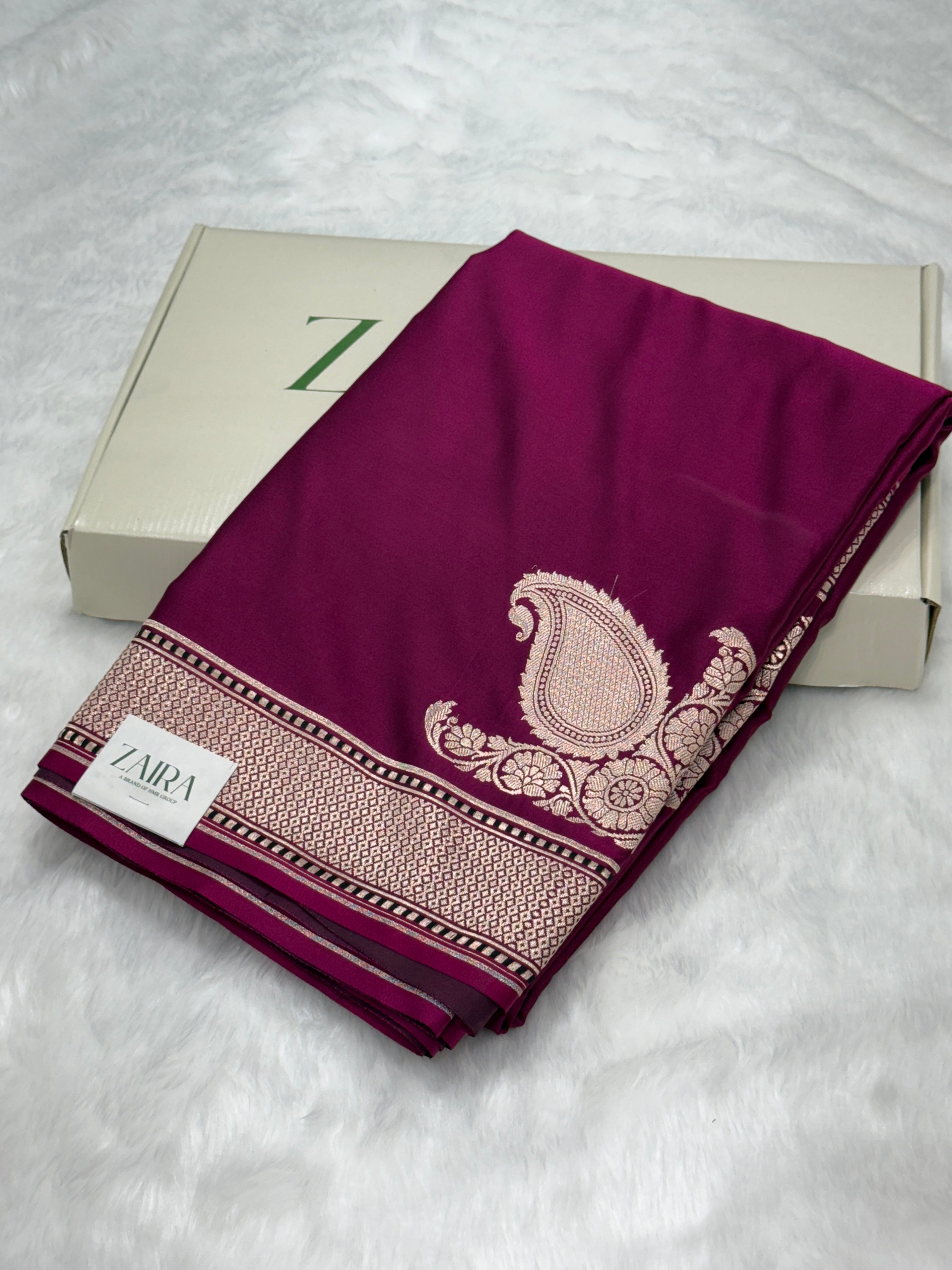 Plain Mashru with Dark Wine Shades