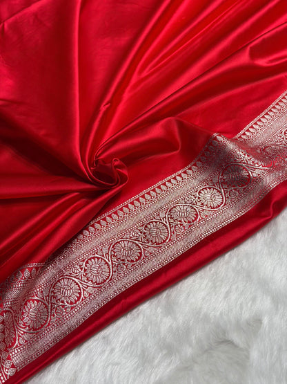 Red Shade Boota Mashru Silk Saree MS17