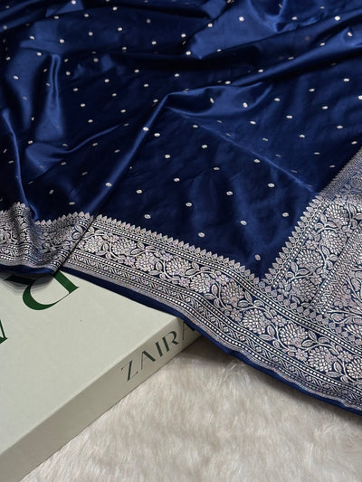 Navy Shades Booti Mashru Silk Saree MCS65