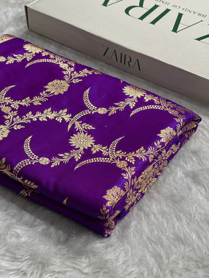 Satin Silk Banarasi Jaal In Purple Shades SS18