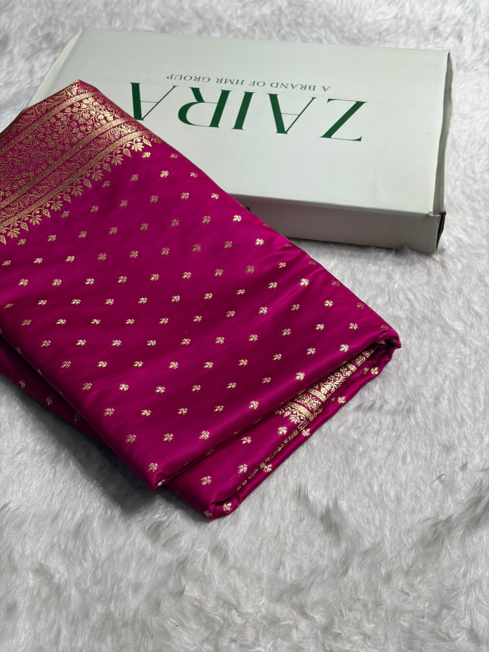 Banarasi Satin Katan Saree in Rani Shades SK88