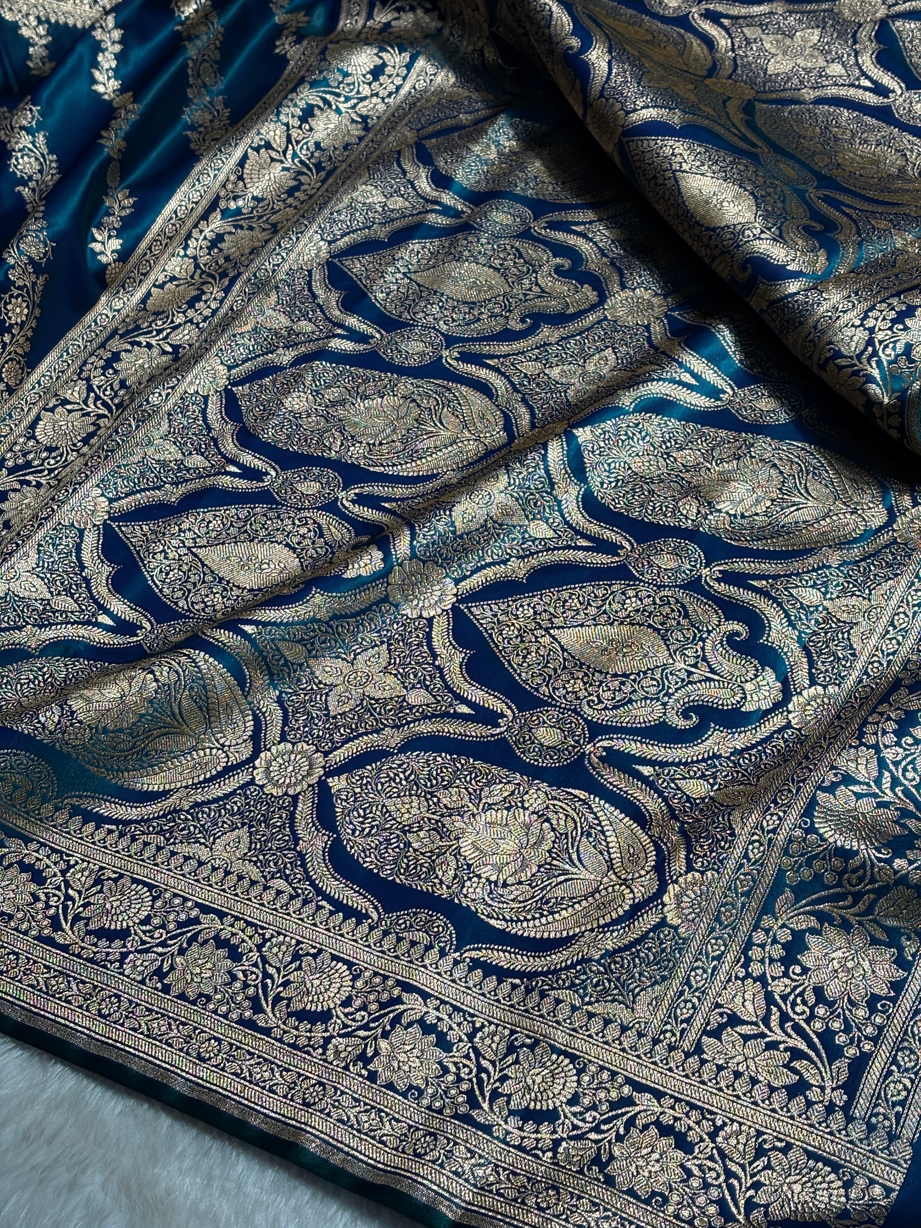 Ultra Light Weight Satin Silk Peacock Cross SS10