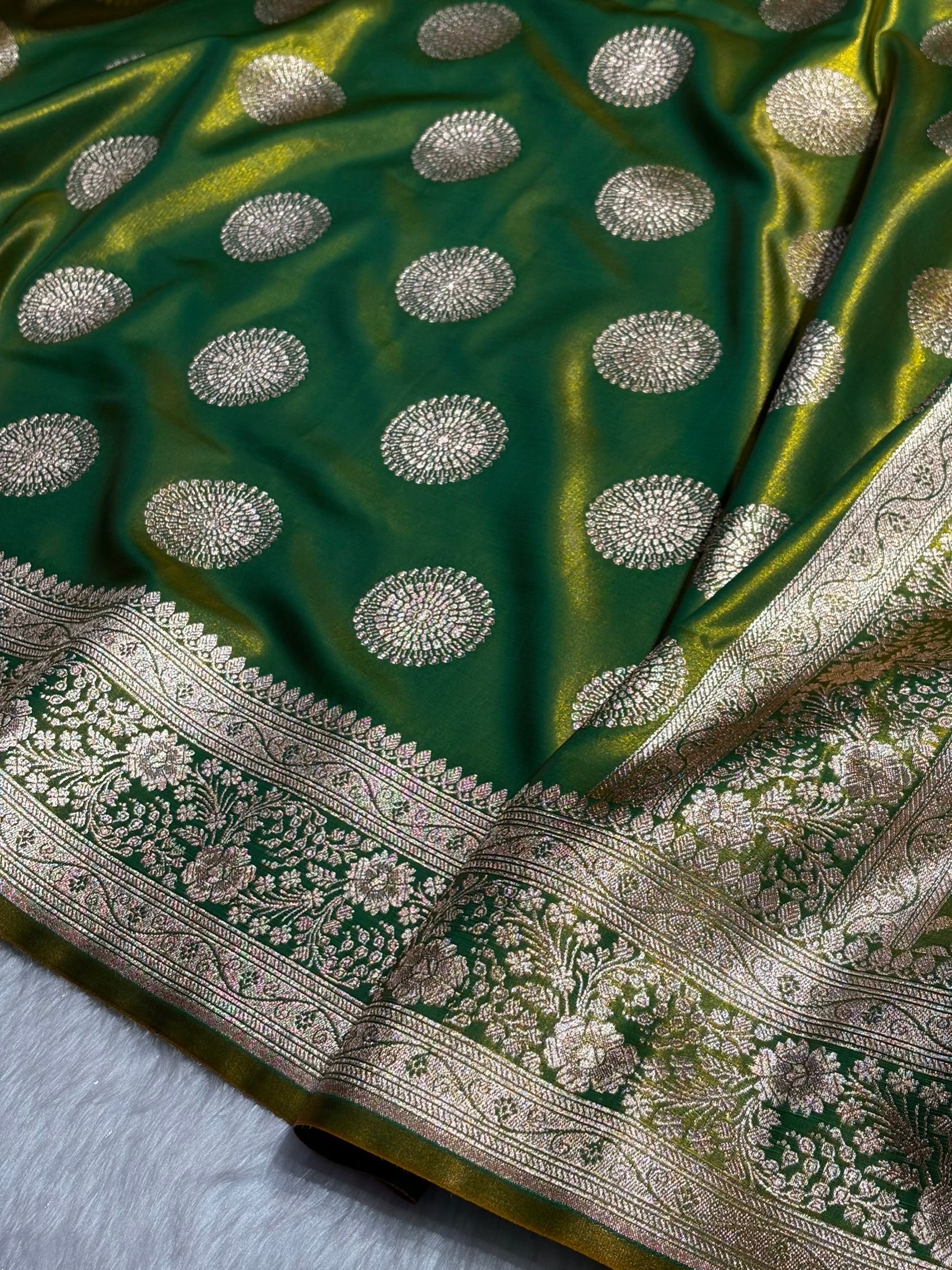 Liril Mehendi Shades Banarasi Satin Silk Saree SS33