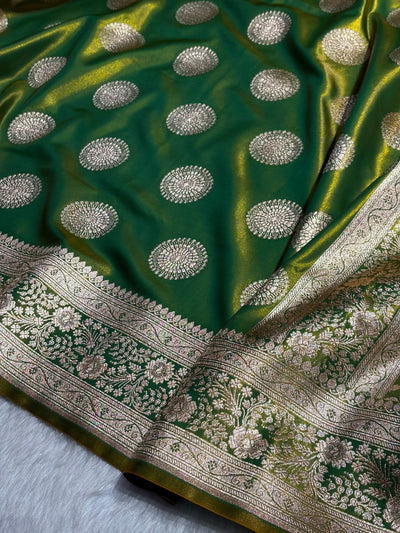 Liril Mehendi Shades Banarasi Satin Silk Saree SS33