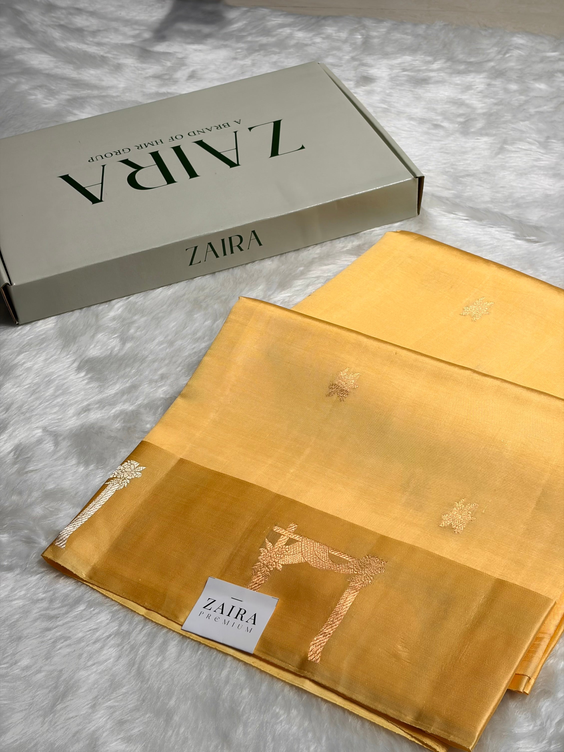 Lemon Shades Boota Handwoven Pure Raw Mango Silk RM-14