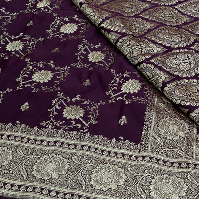 Garnet Jaal Katan Silk Saree