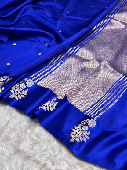 Royal Blue Shade Handwoven Kaduwa Pure Katan Paper Silk RM-05