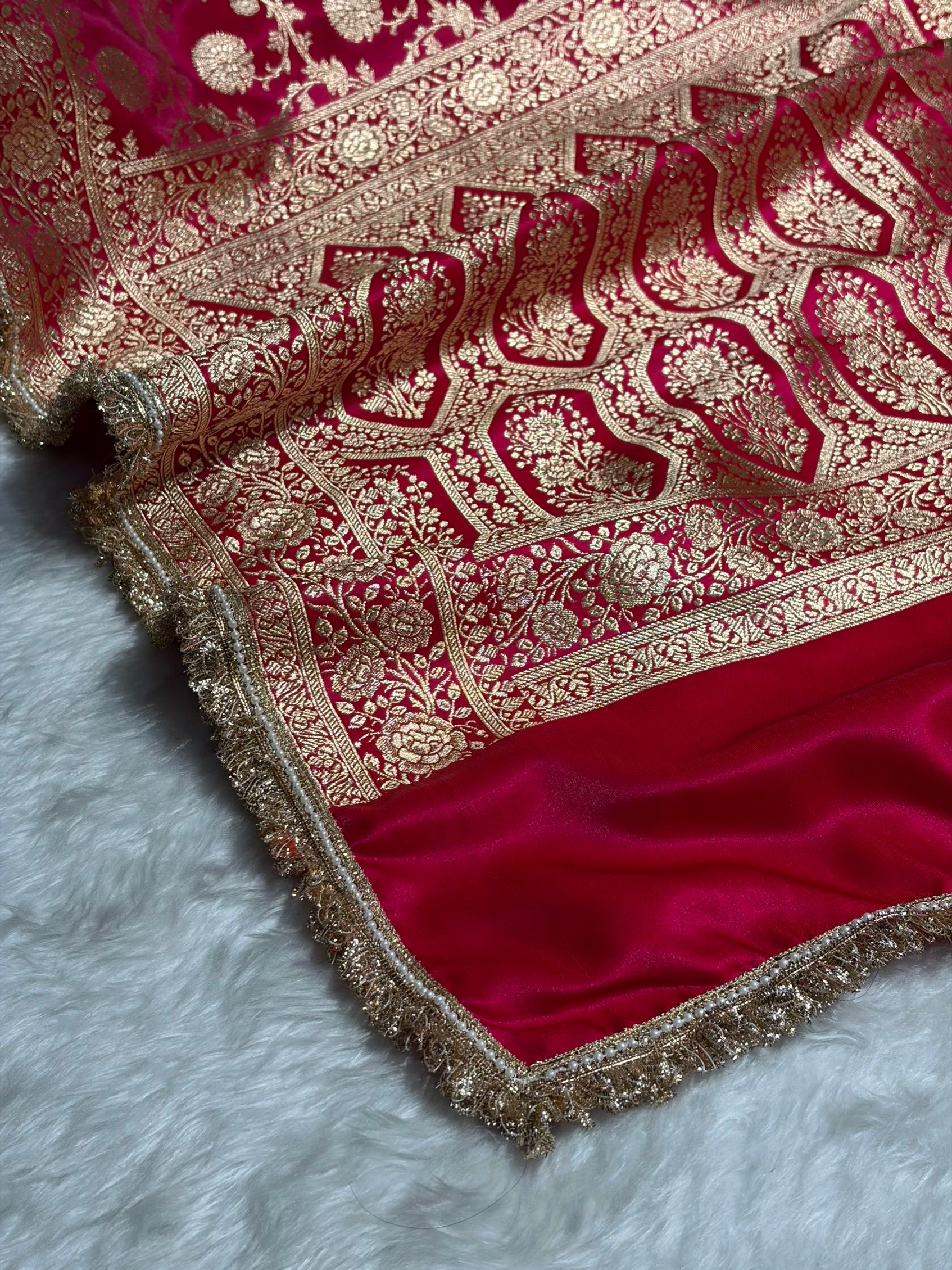 Cross Rani Satin Silk Saree with Gota Patti SSGP15