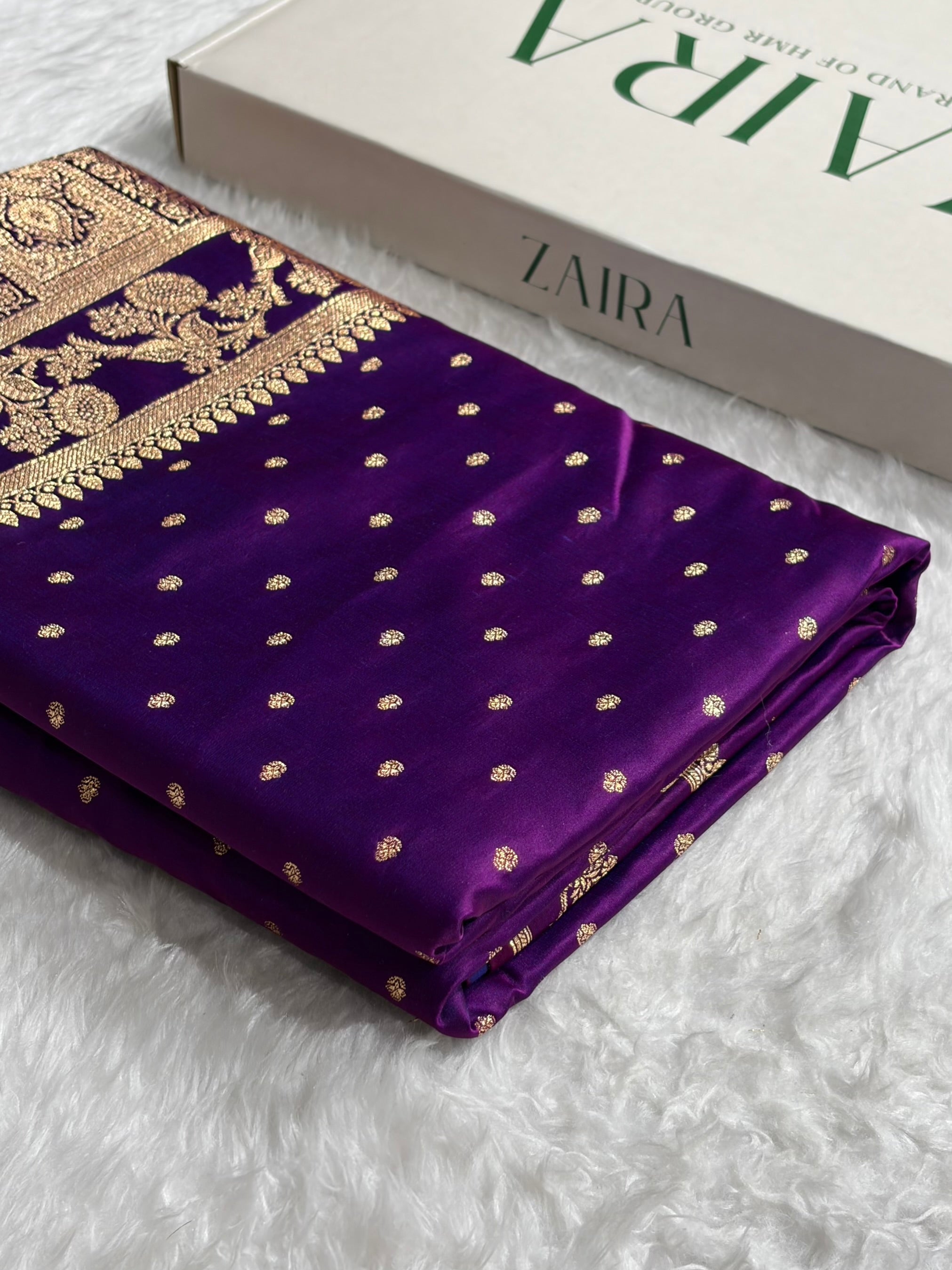 Banarasi Satin Katan Saree With Boota in Purple Shades SK107