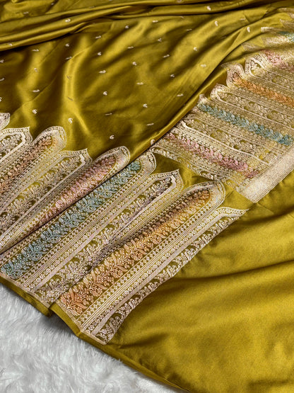 Skirt Border Menendi Minakari Mashru Silk Saree MS13