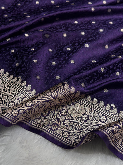 Purple Shades Booti Tanchoi Mashru Silk Saree
