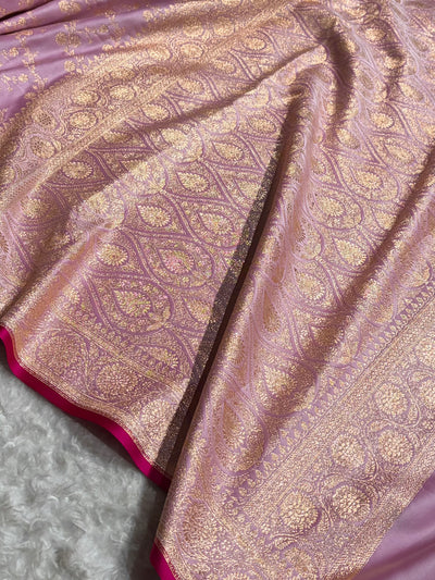 Bananas Lavender Cross Satin Katan Silk Saree SK17