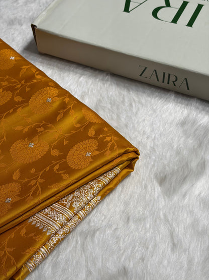 Mustard Shades Tanchoi Motif Mashru Silk Saree MST-11