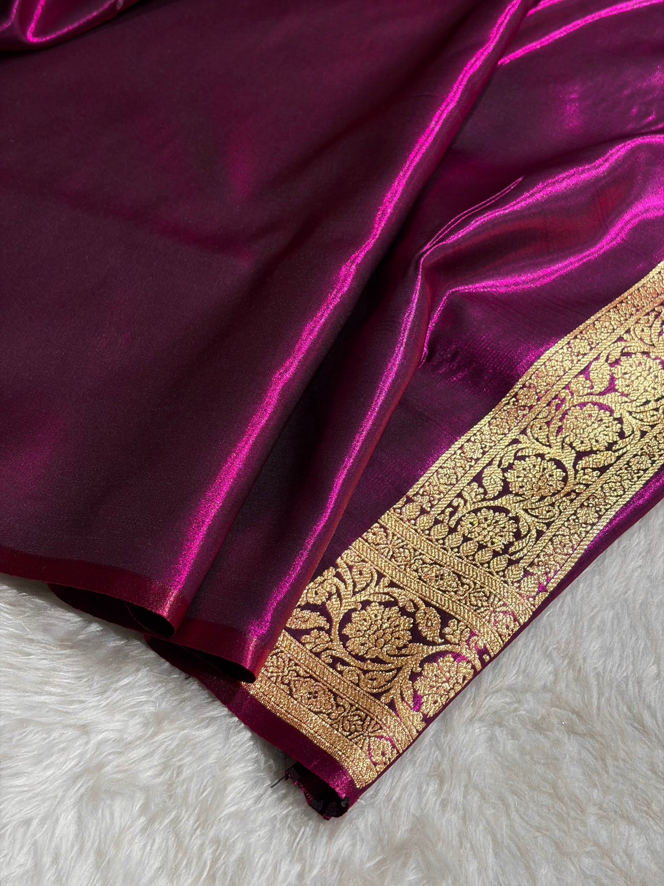 Banarasi Satin Silk Jaal in Wine Shades SS21