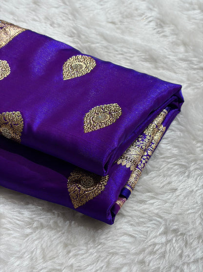 Purple Shades Banarasi Satin Silk Boota with Swarovski Work BSS05 (E)