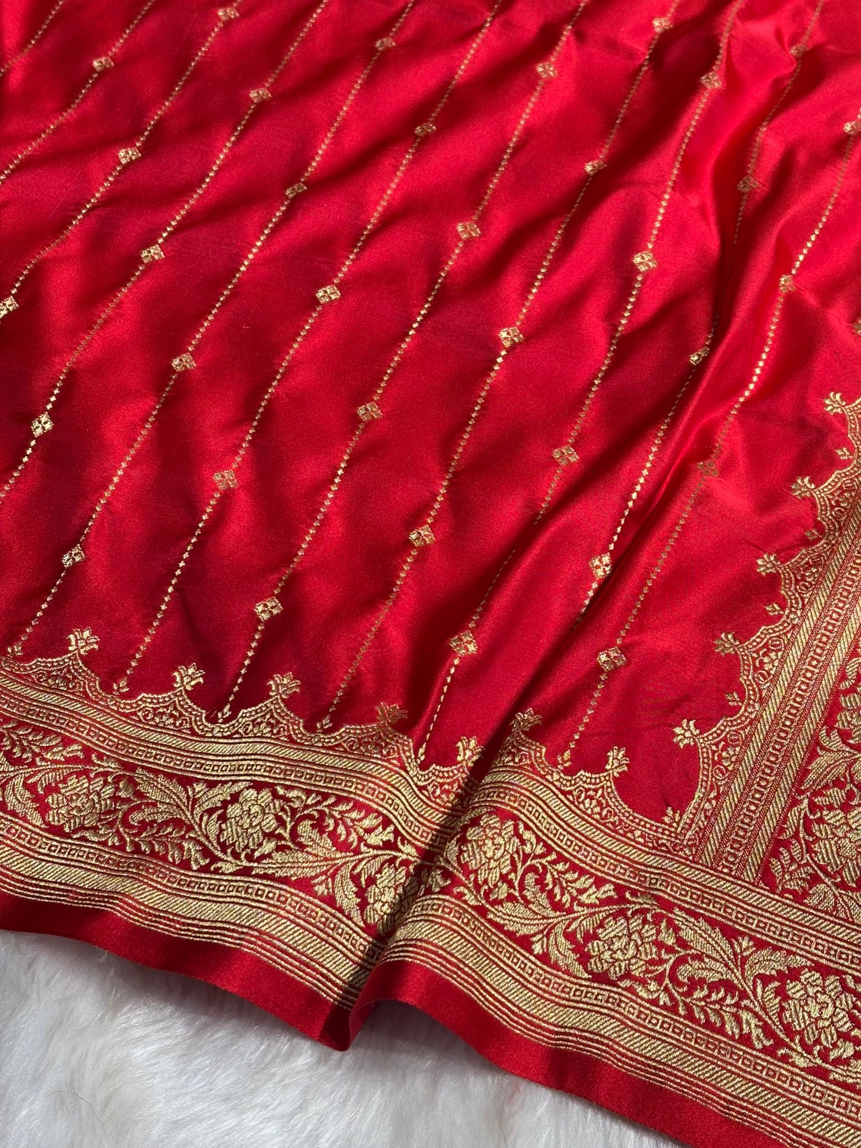 Bridal Red Shades Satin Katan Silk Saree SK63