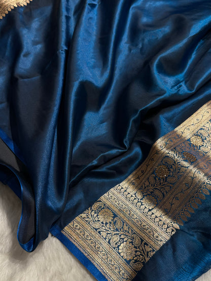 Banarasi German Blue Satin Cross with Swarovski Stone BSS11