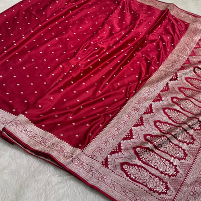 Beautiful Maroon Booti Mashru Silk Saree MCS26