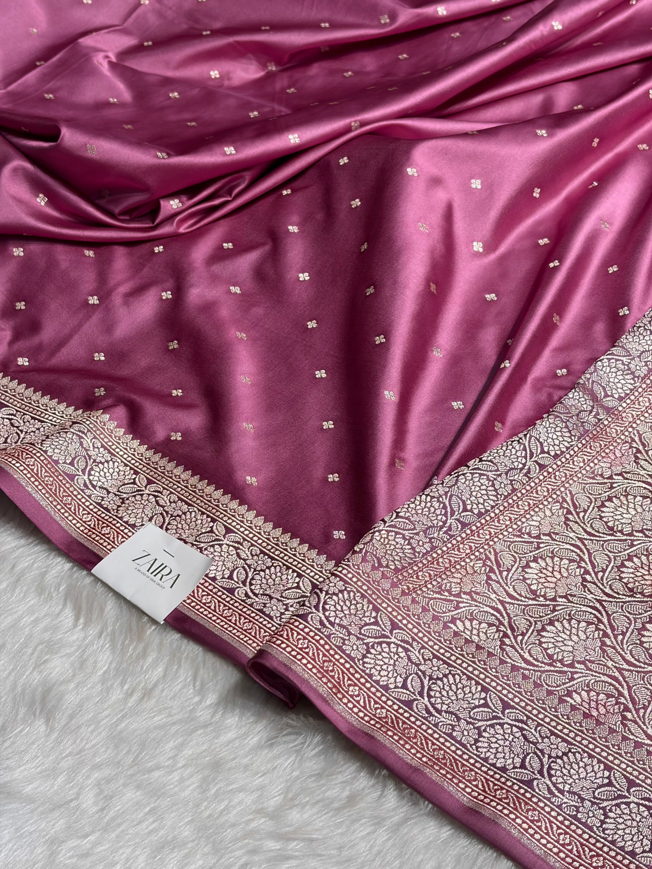 Blush Pink Shades Booti Mashru Silk Saree MS70