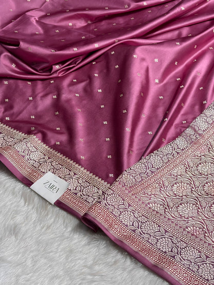 Blush Pink Shades Booti Mashru Silk Saree MS70