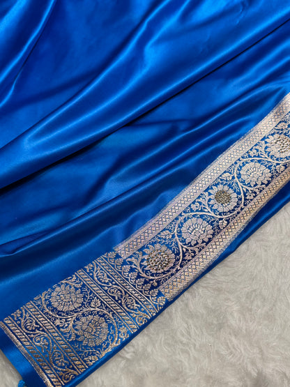 Firozy Banarasi Brocade With Swarovski Work Soft Katan Silk Saree - BSK44
