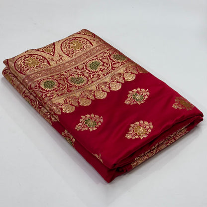 Red Minakari Boota Mashru Silk Saree