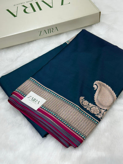 Plain Mashru with German Blue Shades MSM 51
