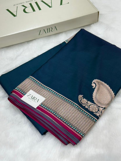 Plain Mashru with German Blue Shades MSM 51