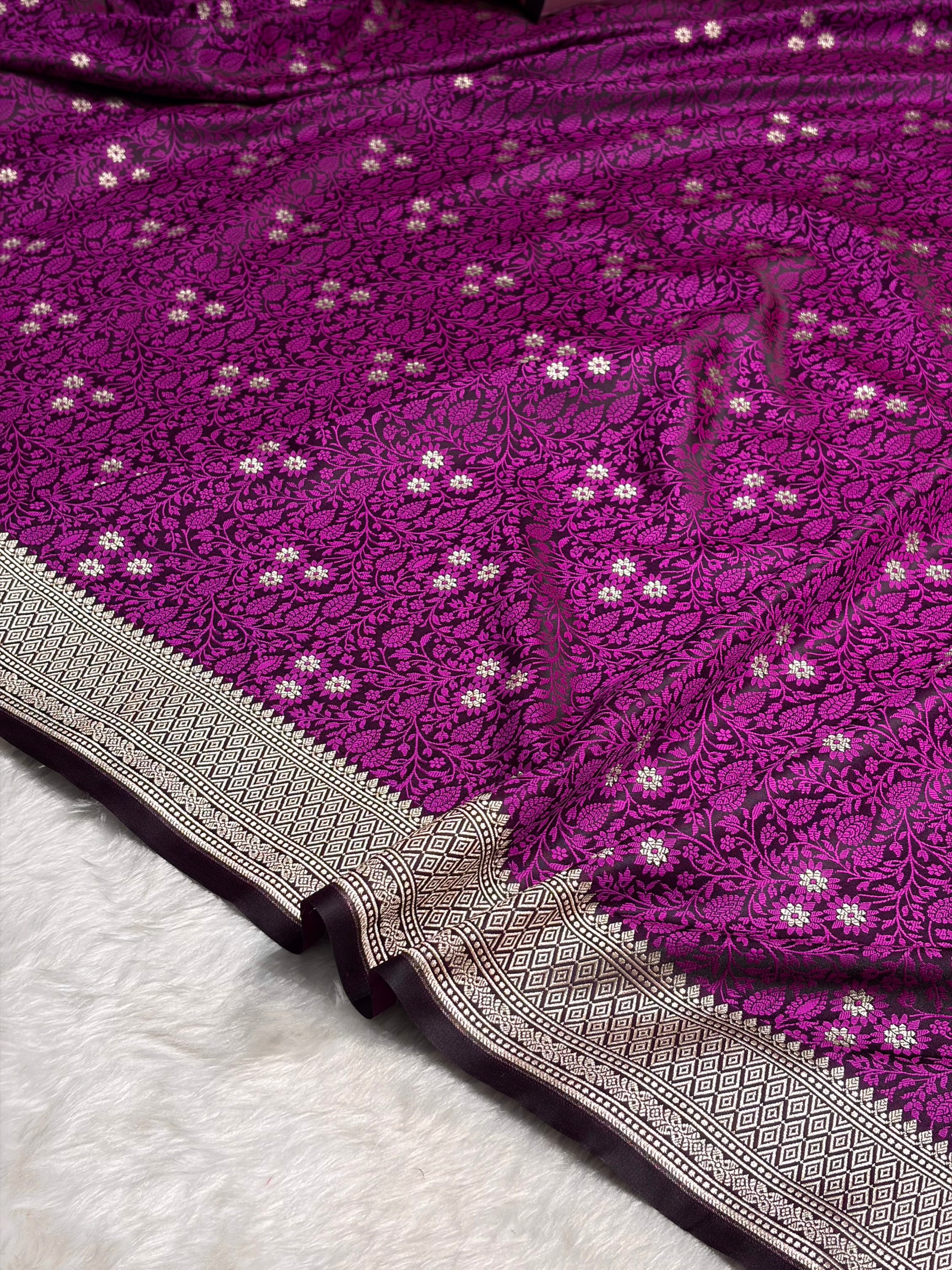 Magenta Shades Tanchoi Motif Mashru Silk Saree MST-12