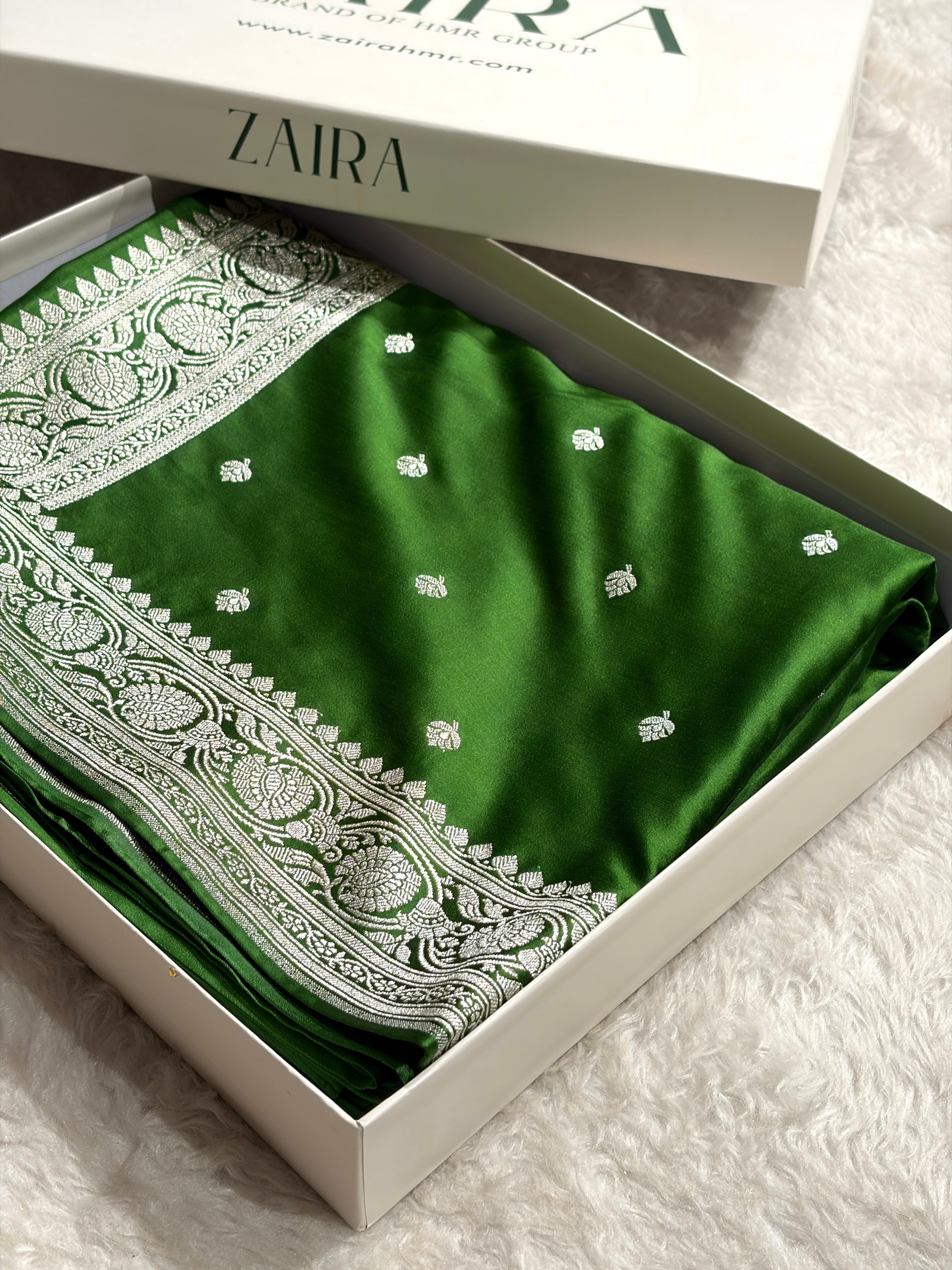 Banarasi Mahndi Booti Mashru Silk Saree MS10