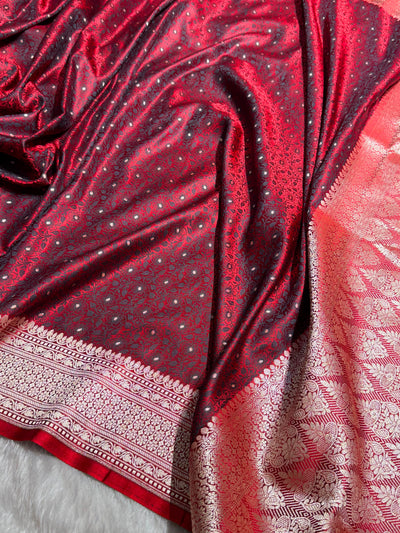Maroon Shades Tanchoi Motif Mashru Silk Saree MST-16