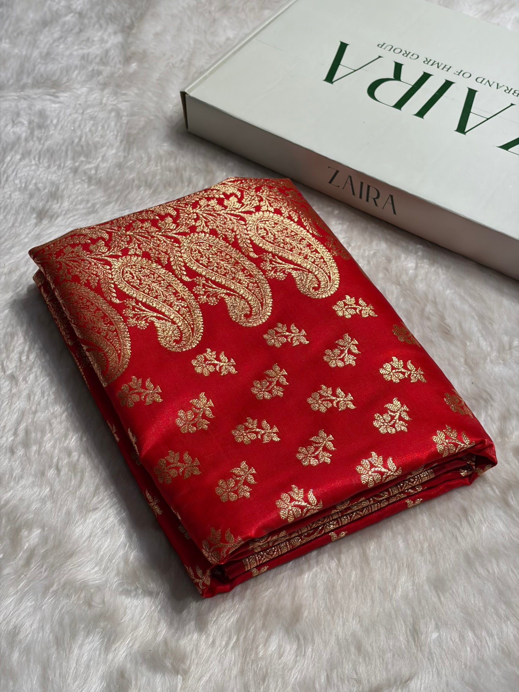 Red Shades Banarasi Satin Silk Saree SS34