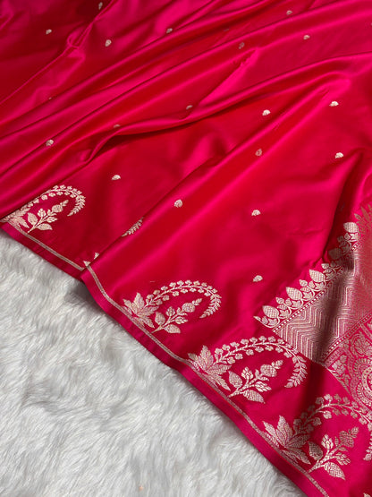 Cross Rani Boota With Floral Border Mashru Silk Saree MSM-95
