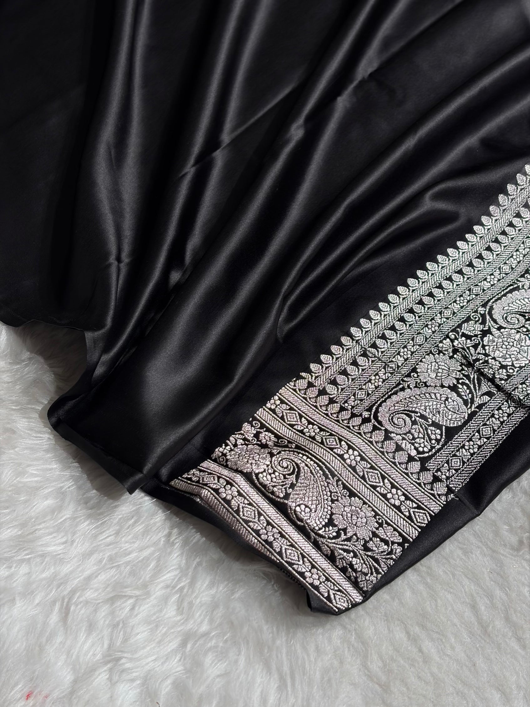 Black Shades Booti Mashru Silk Saree MS64