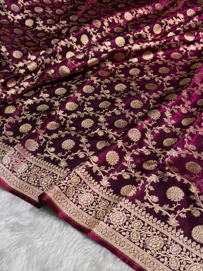 Light Weight Wine shades Satin Silk Saree SS15