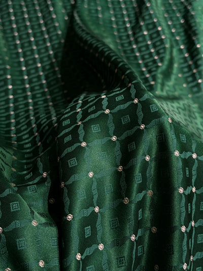 Bottle Green Shades Tanchoi Motif Mashru Silk Saree MST-14