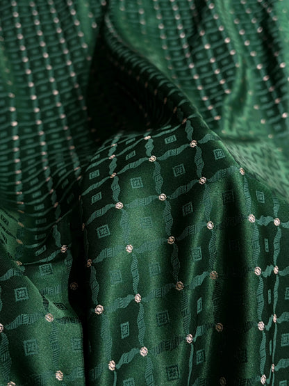 Bottle Green Shades Tanchoi Motif Mashru Silk Saree MST-14