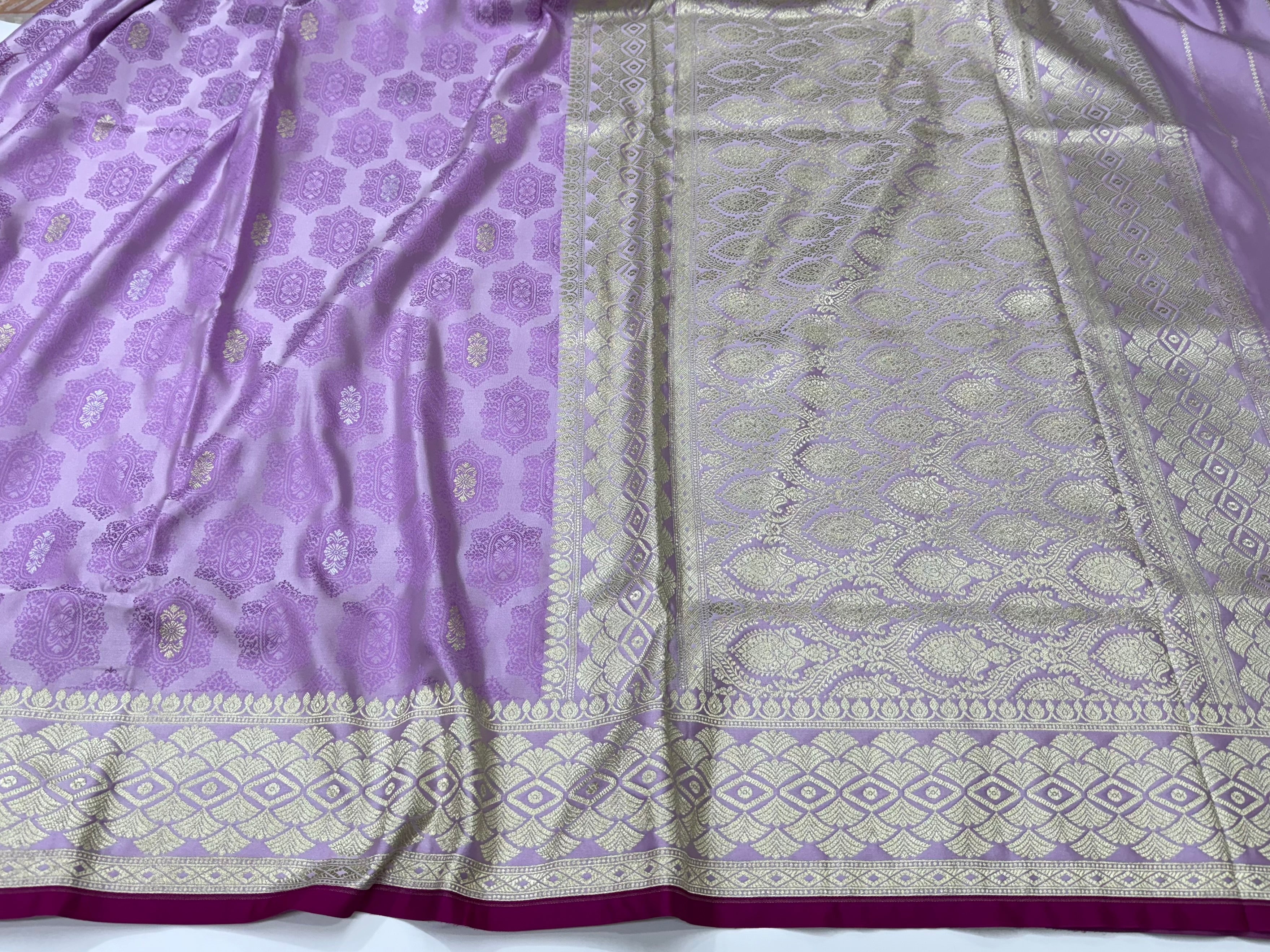 Pastel Lavender Tanchoi Motif Mashru Silk Saree