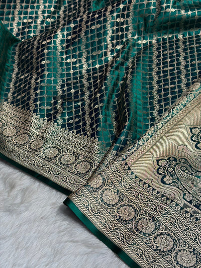 Peacock Banarasi Brocade Soft Katan Silk Saree SK44