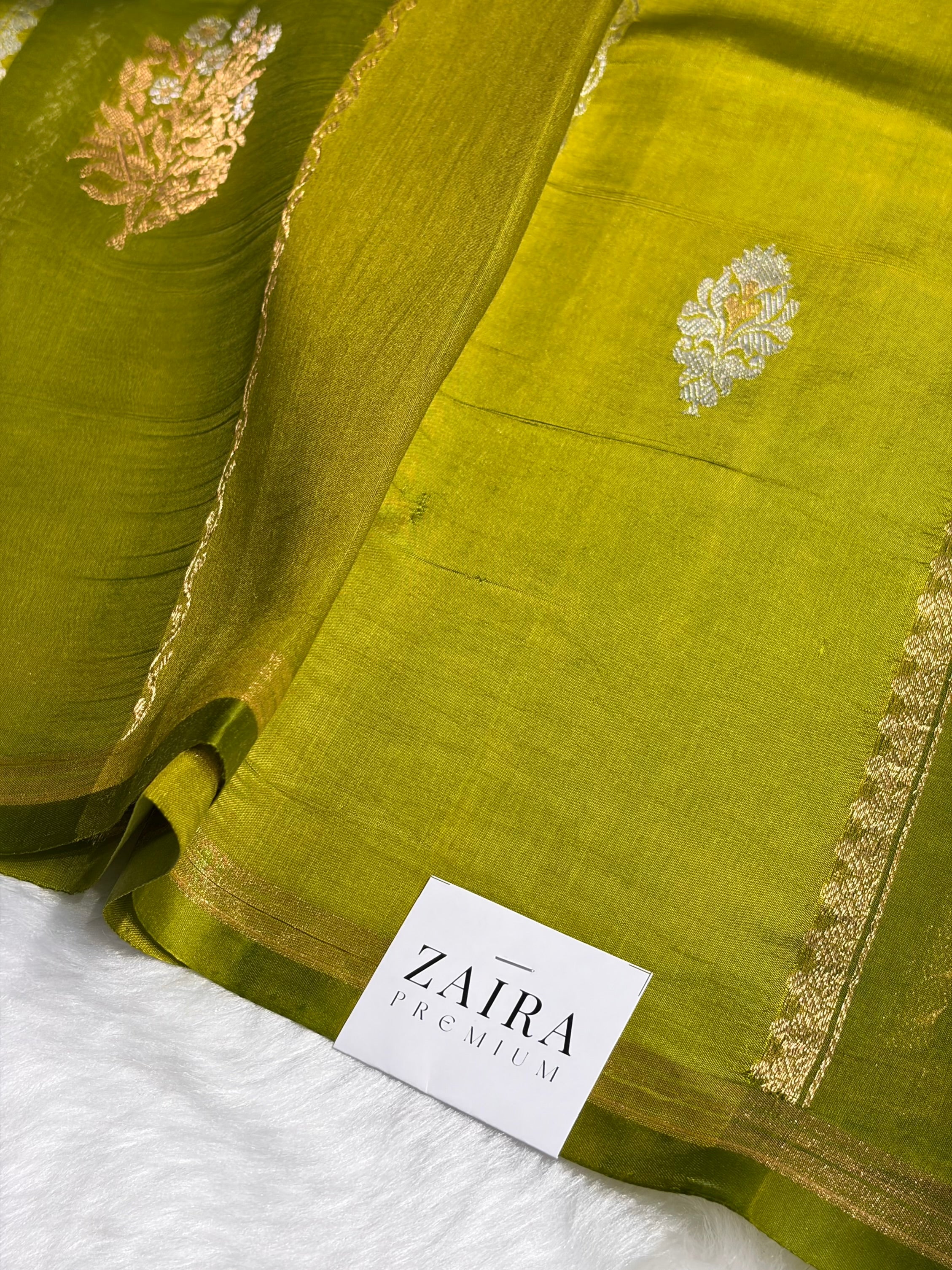 Liril Mehendi Shades Boota Rangkart Handwoven Pure Raw Mango Silk RM-15