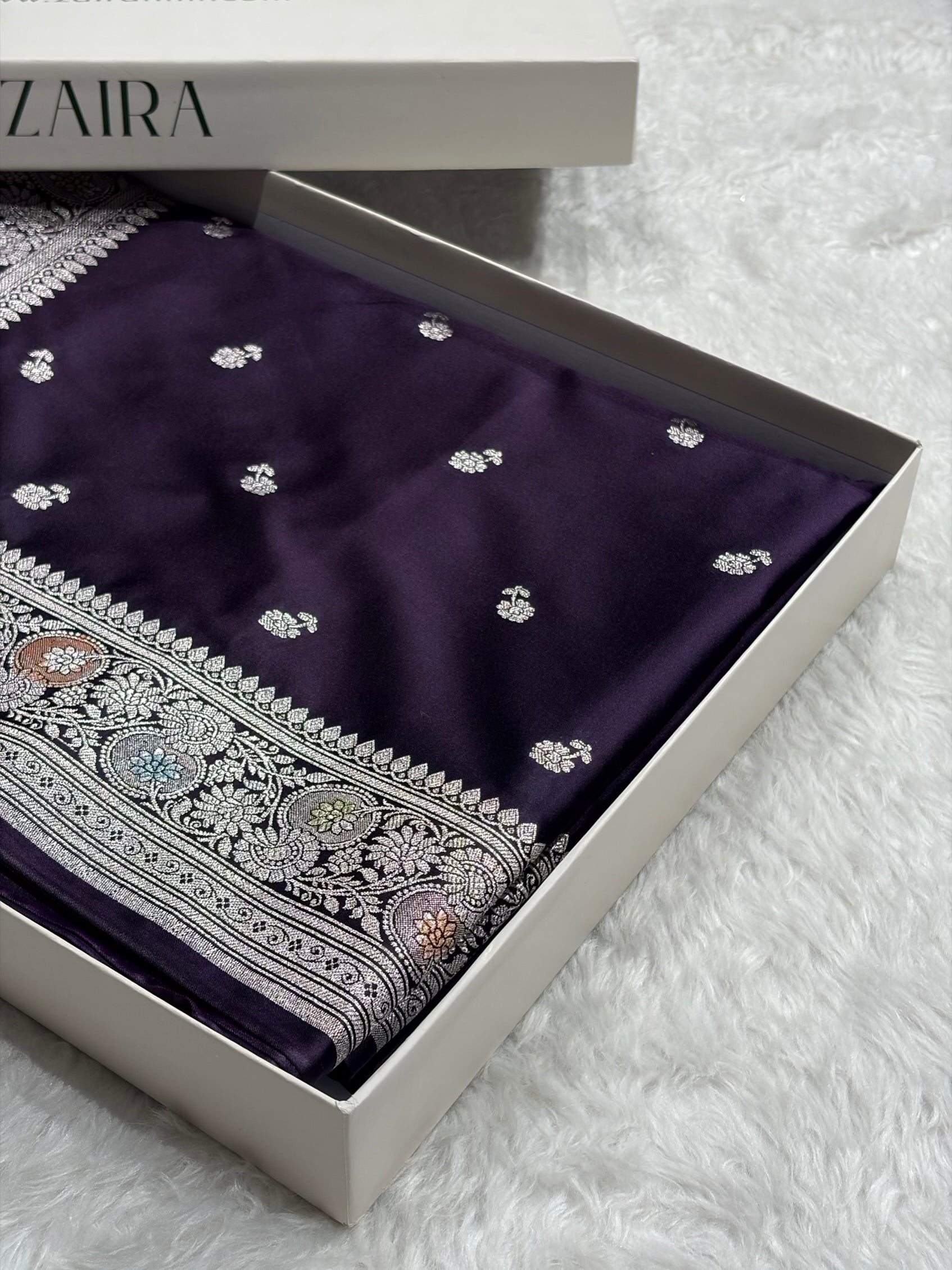 Wine Shade With Booti Pattern Mashru Silk Saree