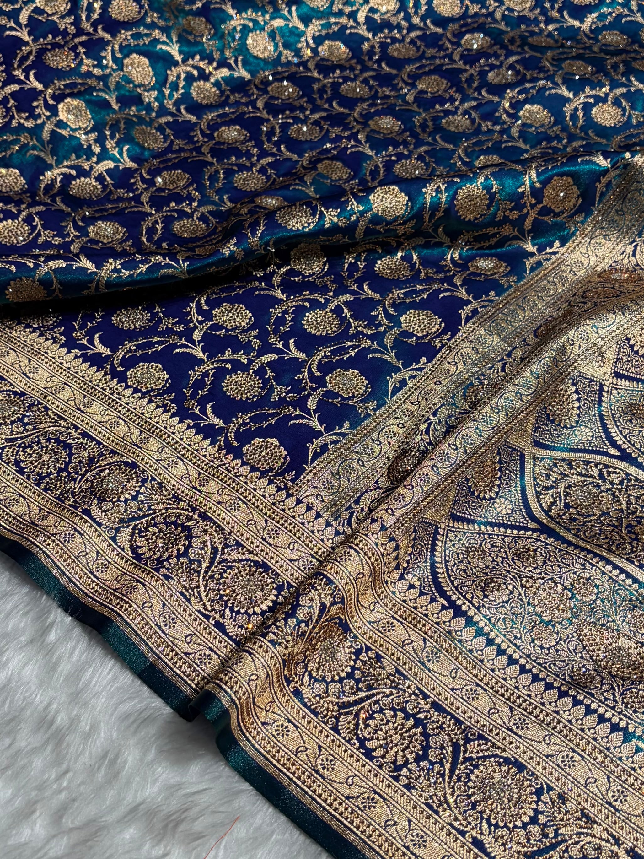 Banarasi Bridal Peacock Jaal with Swarovski Stone BSS13 (E)