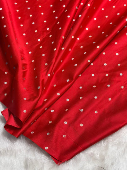 Rani With Red Floral Boota With Floral Border Mashru Silk Saree MSM 78